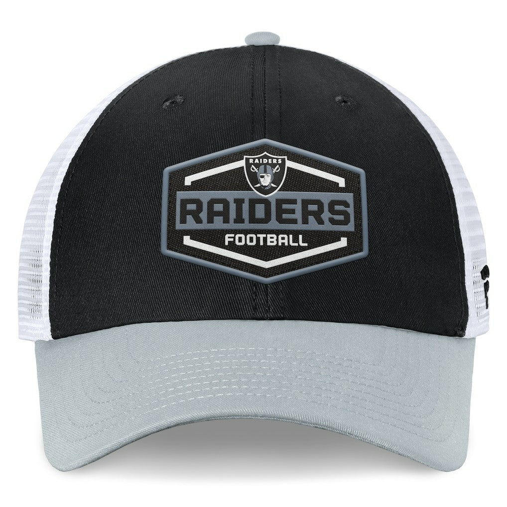 Las Vegas Raiders Bench Trucker Adjustable Hat - Black/Silver - Fanatics