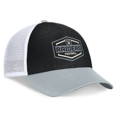 Las Vegas Raiders Bench Trucker Adjustable Hat - Black/Silver - Fanatics