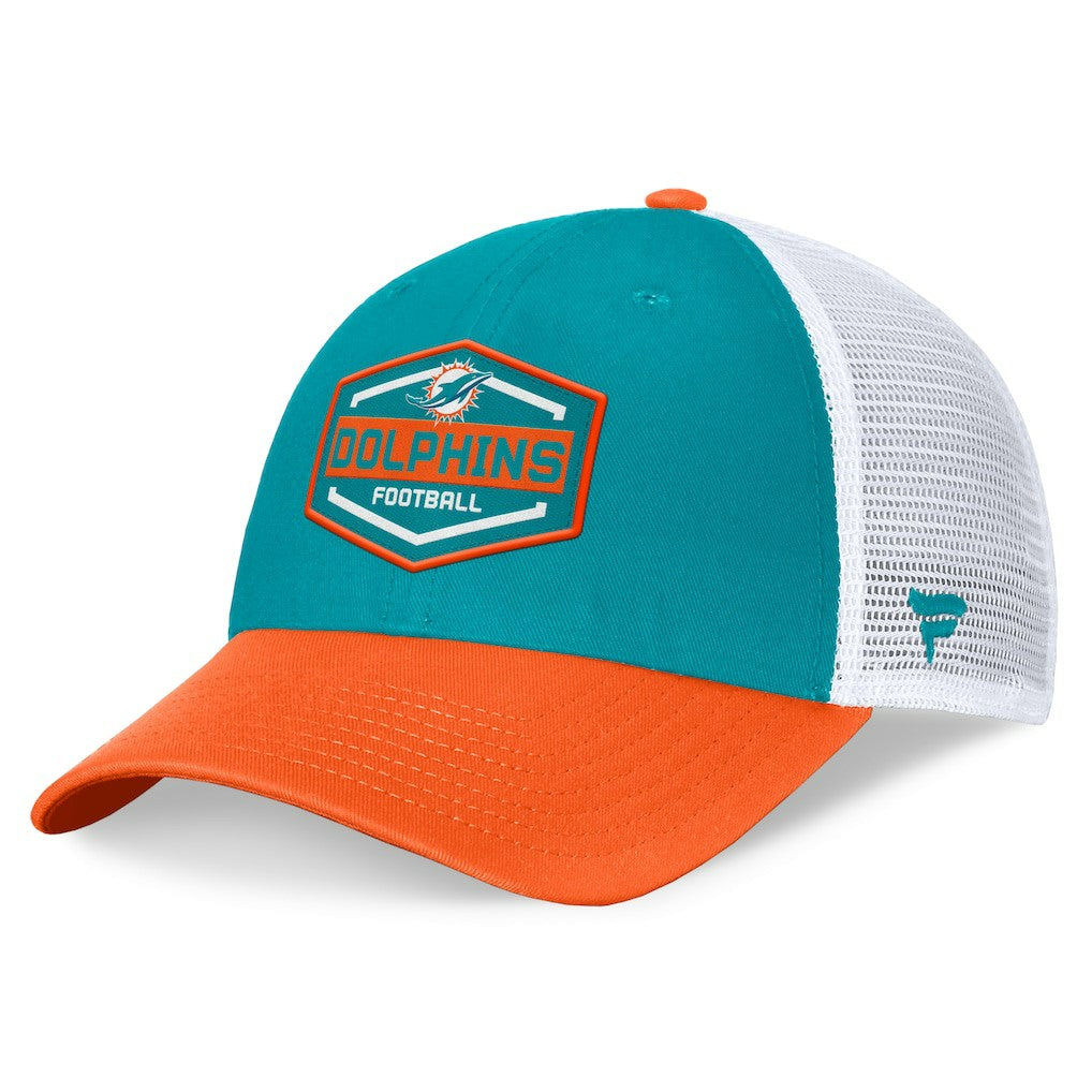 Miami Dolphins Bench Trucker Adjustable Hat - Aqua/Orange - Fanatics