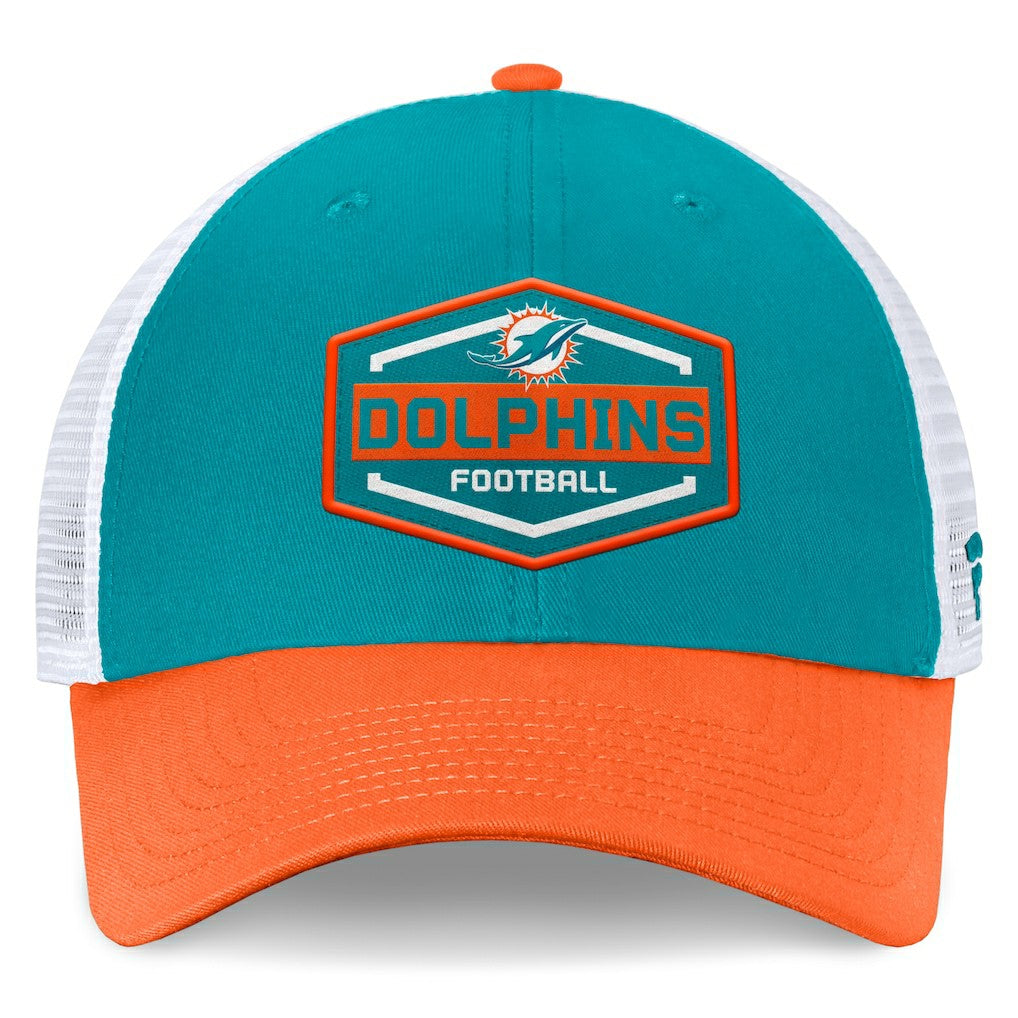 Miami Dolphins Bench Trucker Adjustable Hat - Aqua/Orange - Fanatics