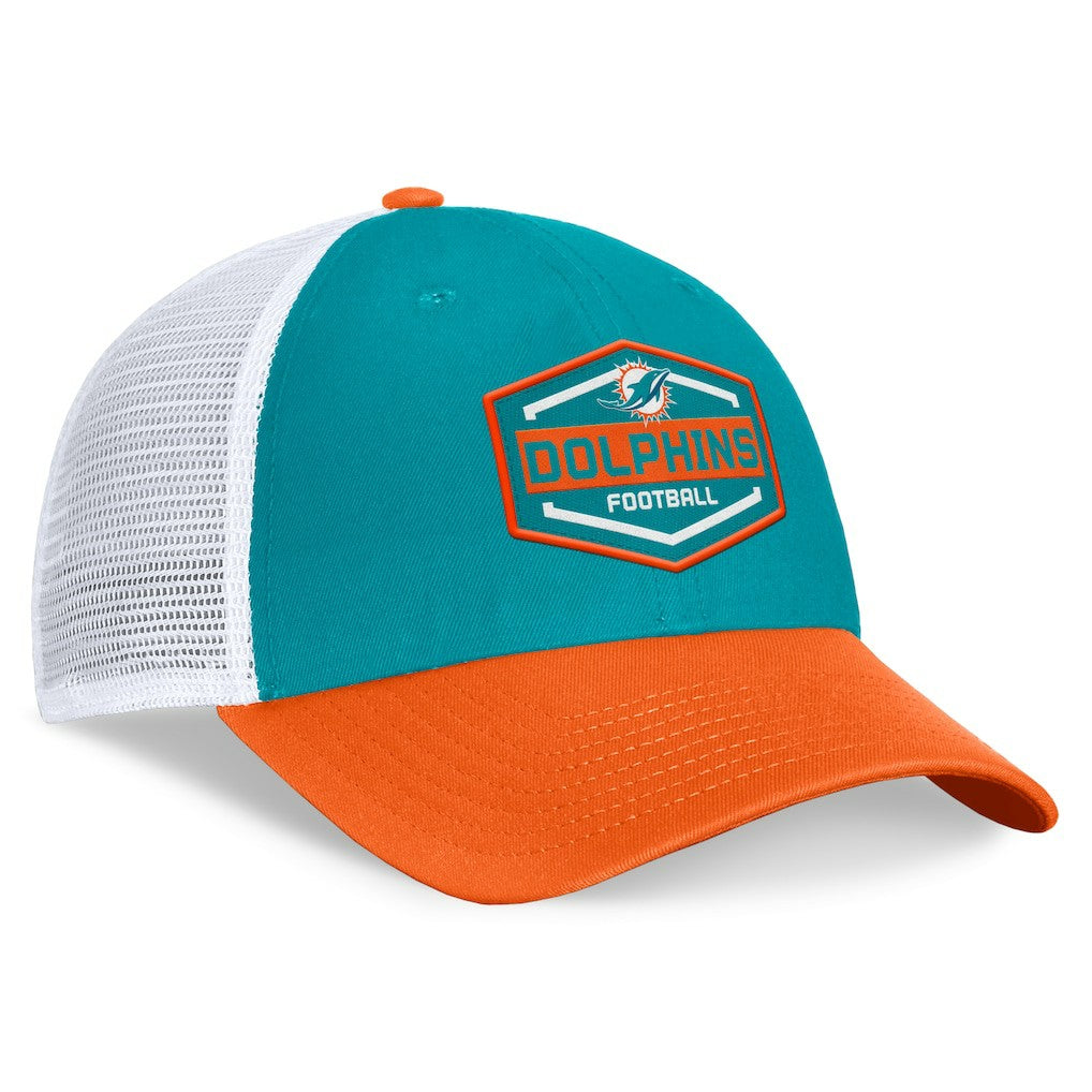 Miami Dolphins Bench Trucker Adjustable Hat - Aqua/Orange - Fanatics