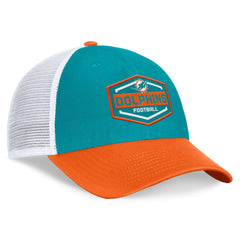 Miami Dolphins Bench Trucker Adjustable Hat - Aqua/Orange - Fanatics