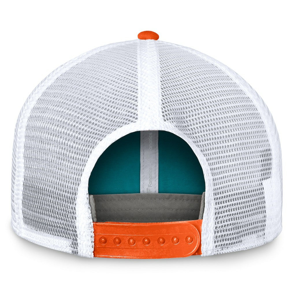 Miami Dolphins Bench Trucker Adjustable Hat - Aqua/Orange - Fanatics