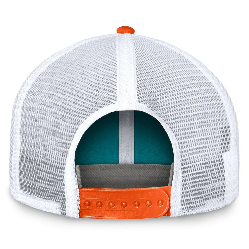 Miami Dolphins Bench Trucker Adjustable Hat - Aqua/Orange - Fanatics
