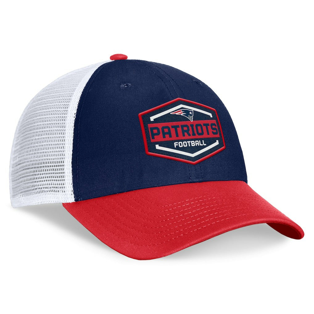 New England Patriots Bench Trucker Adjustable Hat - Navy/Red - Fanatics