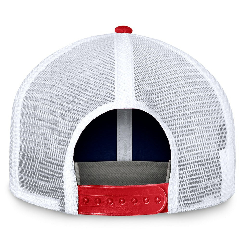 New England Patriots Bench Trucker Adjustable Hat - Navy/Red - Fanatics