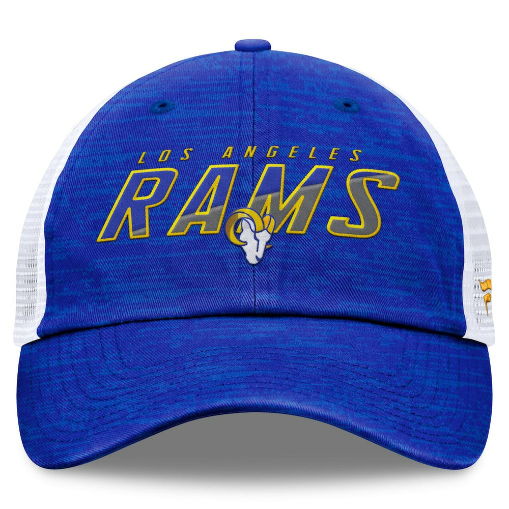 Los Angeles Rams Challenge Trucker Adjustable Hat - Heather Royal - Fanatics