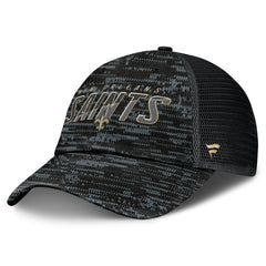 New Orleans Saints Challenge Trucker Adjustable Hat - Heather Black - Fanatics