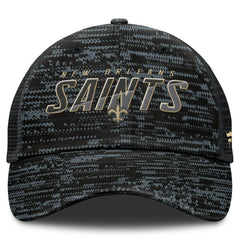 New Orleans Saints Challenge Trucker Adjustable Hat - Heather Black - Fanatics