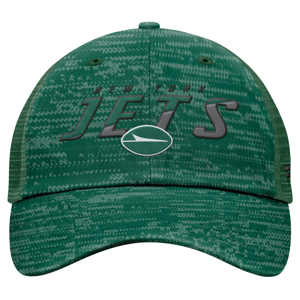 New York Jets Challenge Trucker Adjustable Hat - Heather Green - Fanatics