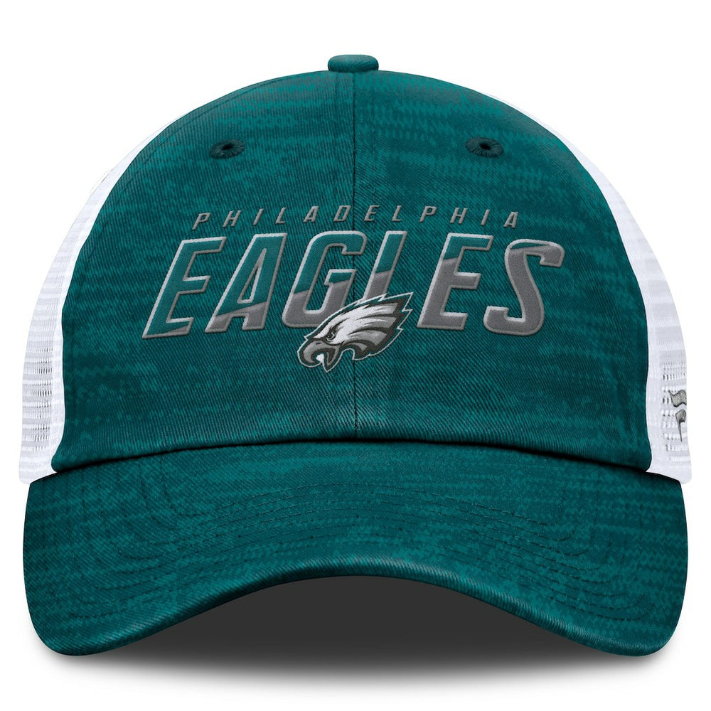 Philadelphia Eagles Challenge Trucker Adjustable Hat - Heather Midnight Green - Fanatics