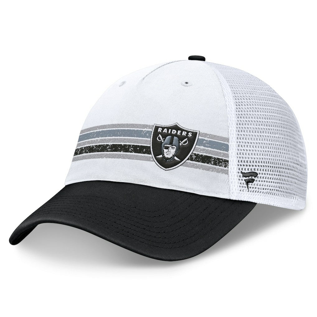 Las Vegas Raiders Flawless Stripe Adjustable Hat - White/Black - Fanatics