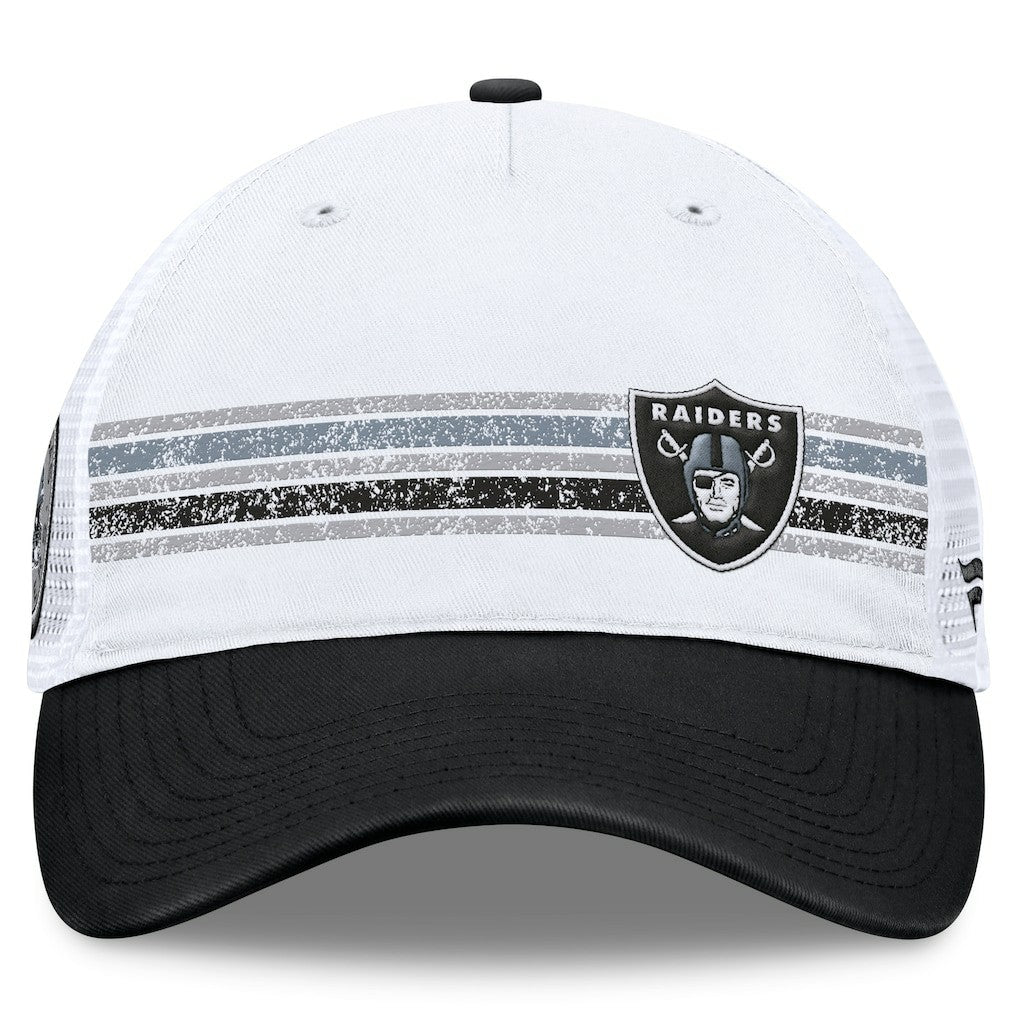 Las Vegas Raiders Flawless Stripe Adjustable Hat - White/Black - Fanatics