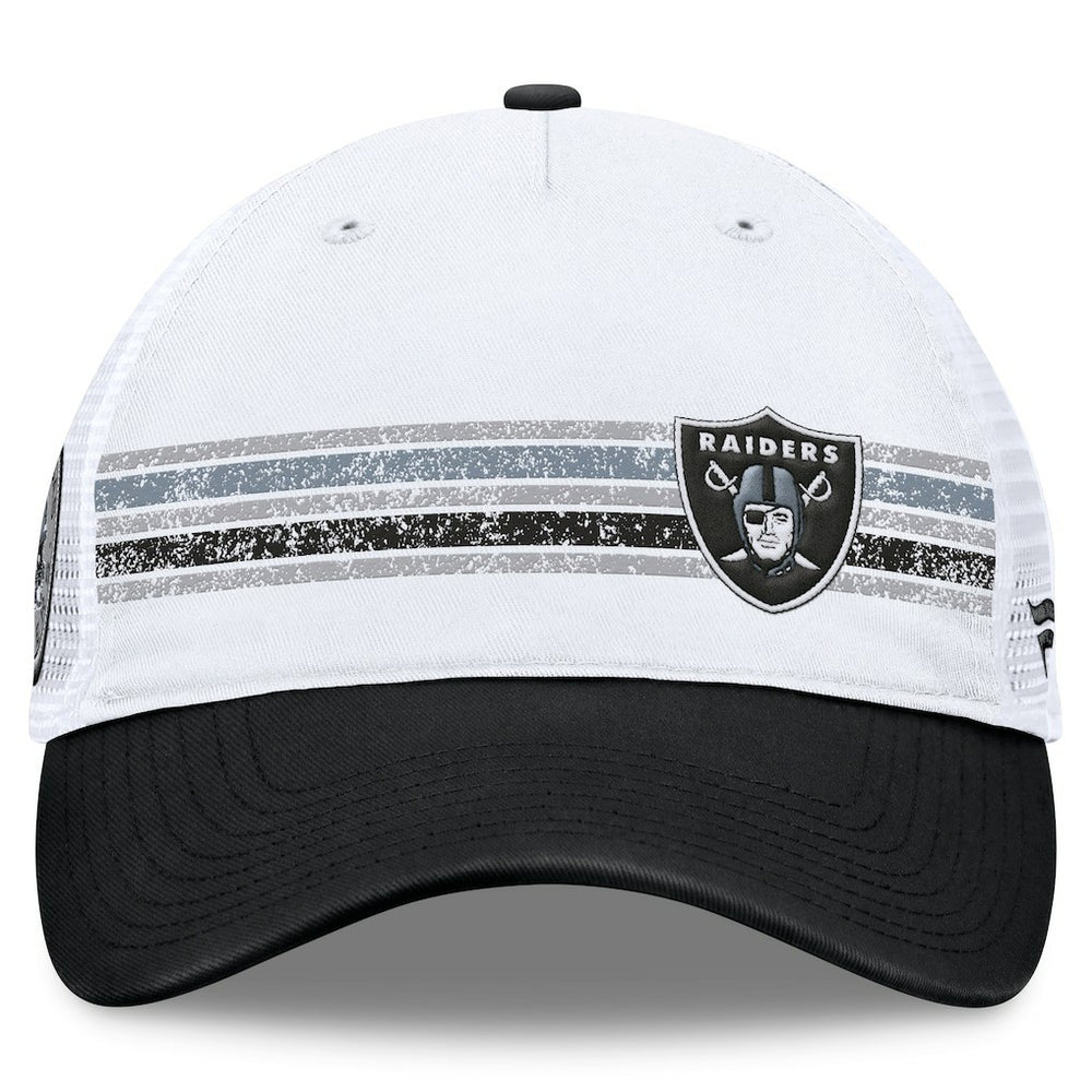 Las Vegas Raiders Flawless Stripe Adjustable Hat - White/Black - Fanatics