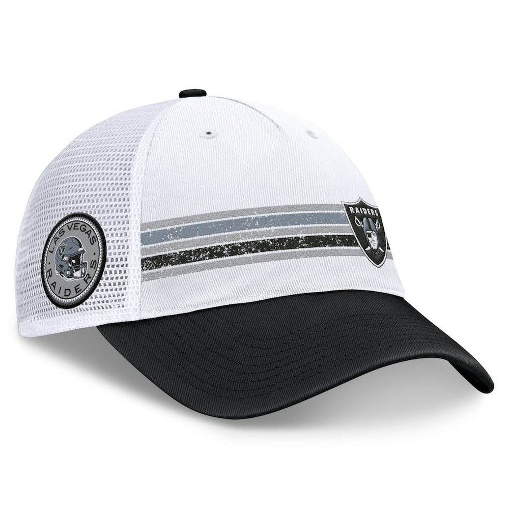 Las Vegas Raiders Flawless Stripe Adjustable Hat - White/Black - Fanatics