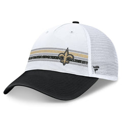 New Orleans Saints Flawless Stripe Adjustable Hat - White/Black - Fanatics
