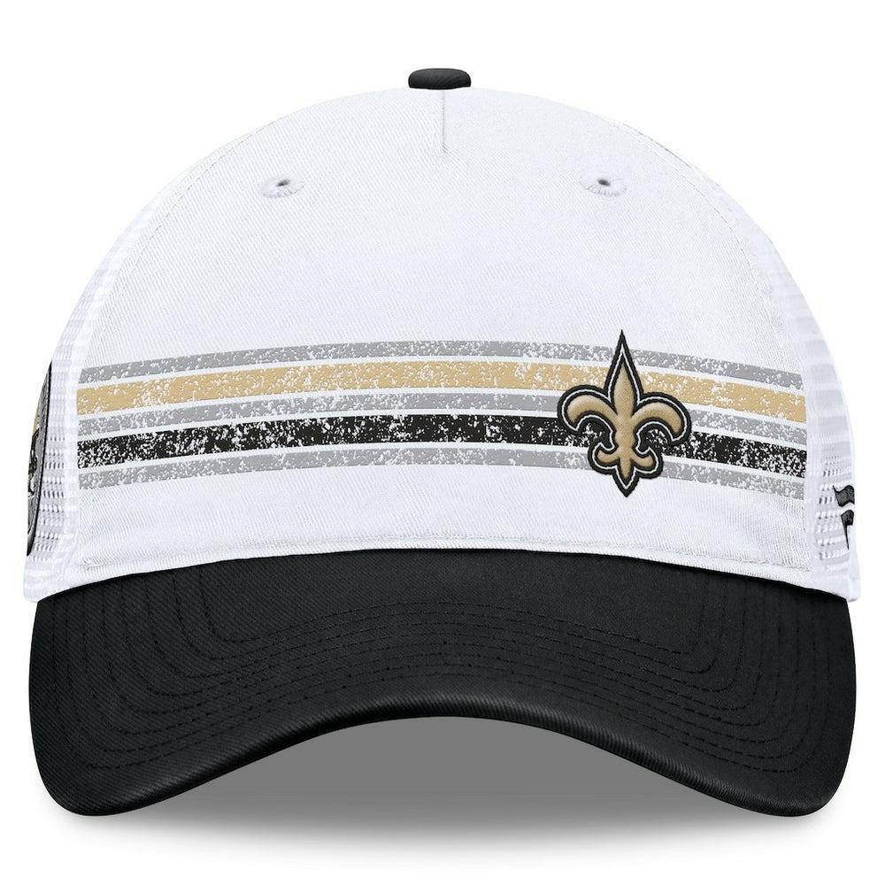 New Orleans Saints Flawless Stripe Adjustable Hat - White/Black - Fanatics