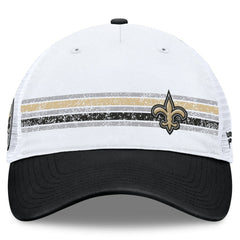 New Orleans Saints Flawless Stripe Adjustable Hat - White/Black - Fanatics