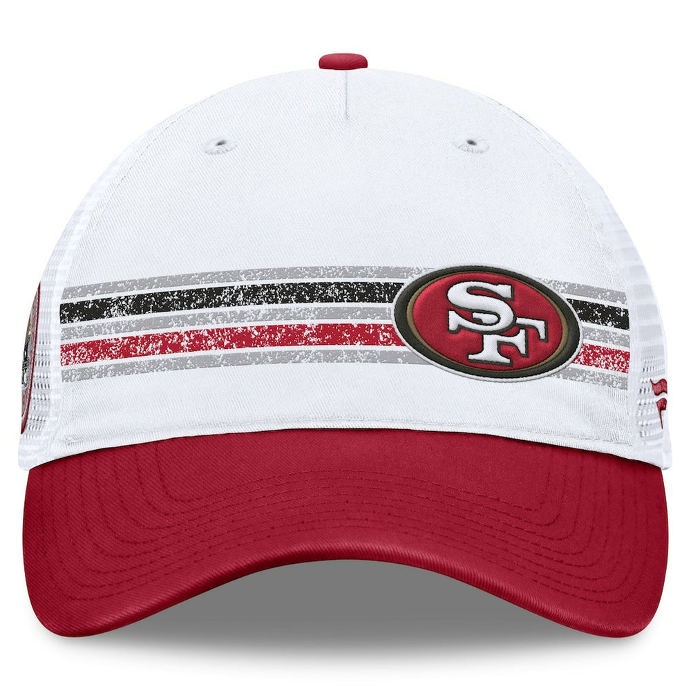 San Francisco 49ers Flawless Stripe Adjustable Hat - White/Scarlet - Fanatics