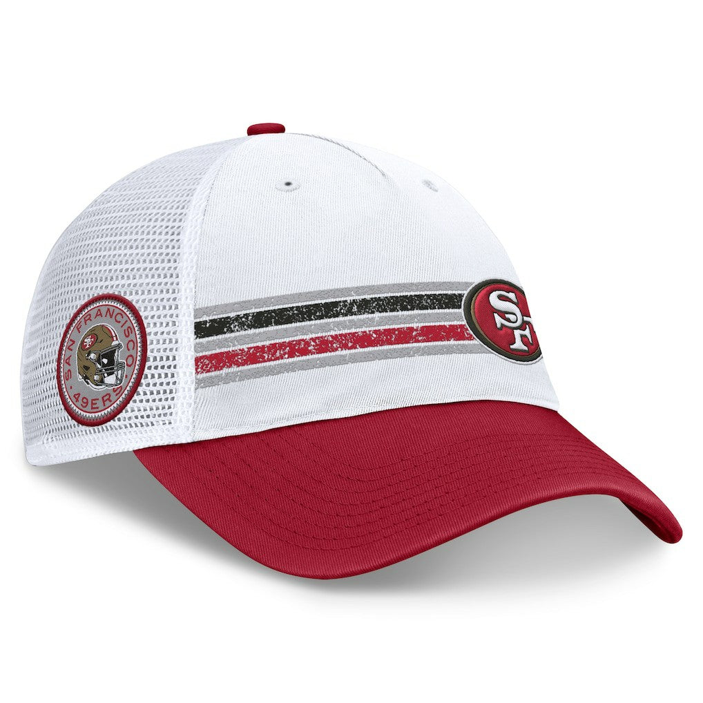 San Francisco 49ers Flawless Stripe Adjustable Hat - White/Scarlet - Fanatics