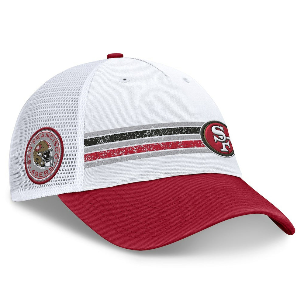 San Francisco 49ers Flawless Stripe Adjustable Hat - White/Scarlet - Fanatics