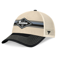Las Vegas Raiders Diamond Stripe Trucker Adjustable Hat - Natural/Black - Fanatics