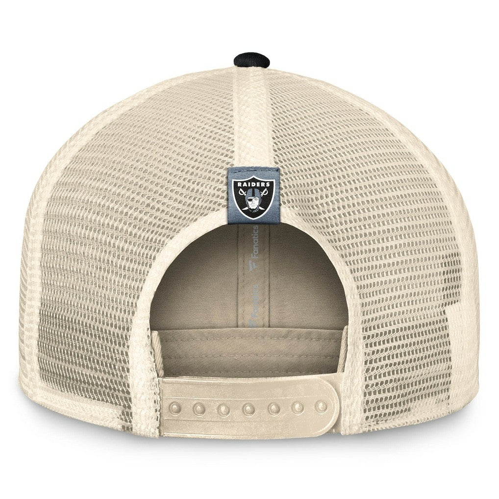 Las Vegas Raiders Diamond Stripe Trucker Adjustable Hat - Natural/Black - Fanatics