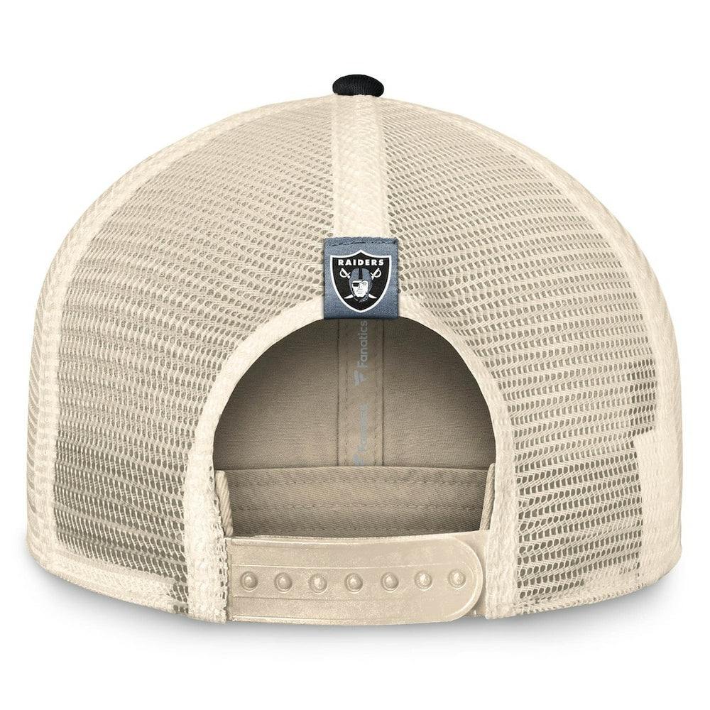 Las Vegas Raiders Diamond Stripe Trucker Adjustable Hat - Natural/Black - Fanatics