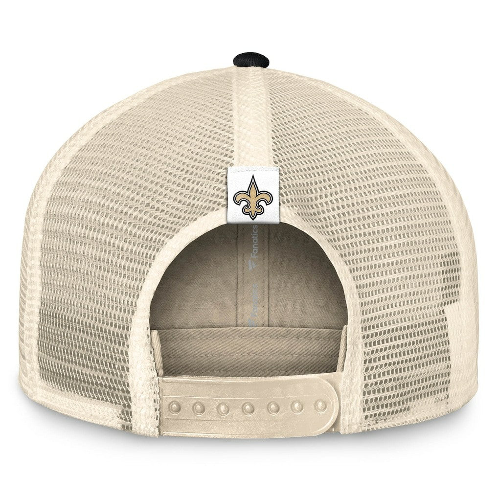 New Orleans Saints Diamond Stripe Trucker Adjustable Hat - Natural/Black - Fanatics