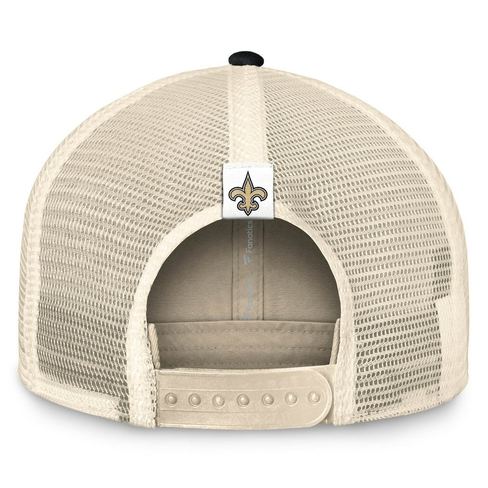 New Orleans Saints Diamond Stripe Trucker Adjustable Hat - Natural/Black - Fanatics
