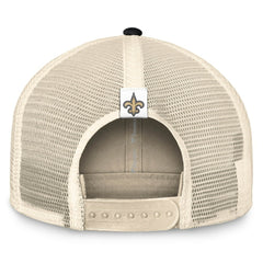 New Orleans Saints Diamond Stripe Trucker Adjustable Hat - Natural/Black - Fanatics