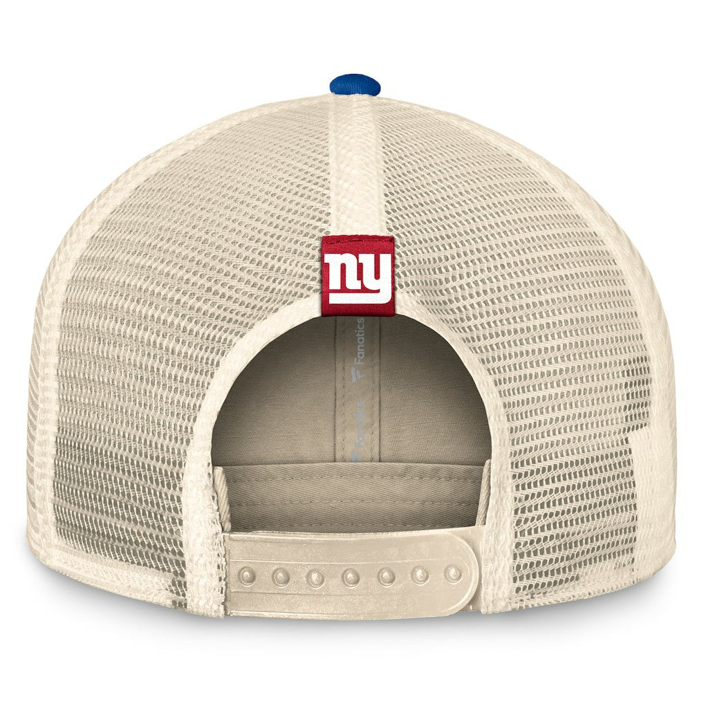 New York Giants Diamond Stripe Trucker Adjustable Hat - Natural/Royal - Fanatics