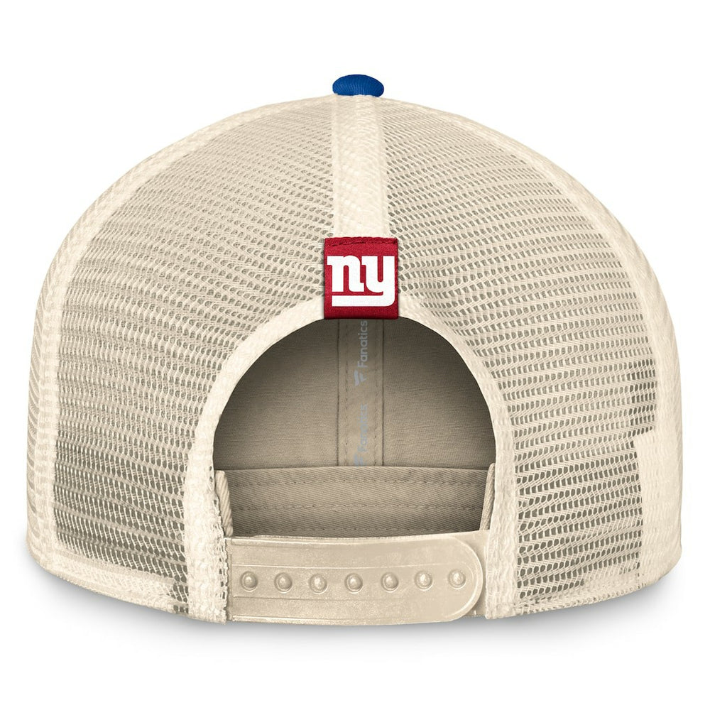 New York Giants Diamond Stripe Trucker Adjustable Hat - Natural/Royal - Fanatics