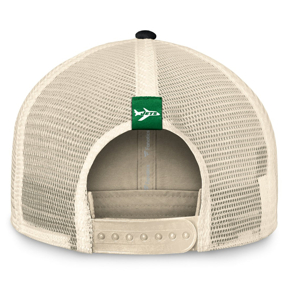 New York Jets Diamond Stripe Trucker Adjustable Hat - Natural/Black - Fanatics