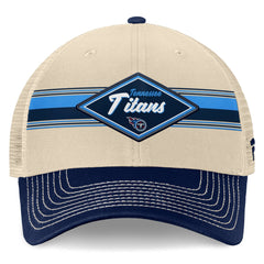 Tennessee Titans Diamond Stripe Trucker Adjustable Hat - Natural/Navy - Fanatics