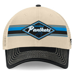 Carolina Panthers Diamond Stripe Trucker Adjustable Hat - Natural/Black - Fanatics