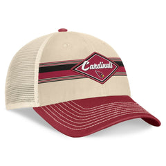 Arizona Cardinals Diamond Stripe Trucker Adjustable Hat - Natural/Cardinal - Fanatics