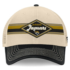 Jacksonville Jaguars Diamond Stripe Trucker Adjustable Hat - Natural/Black - Fanatics