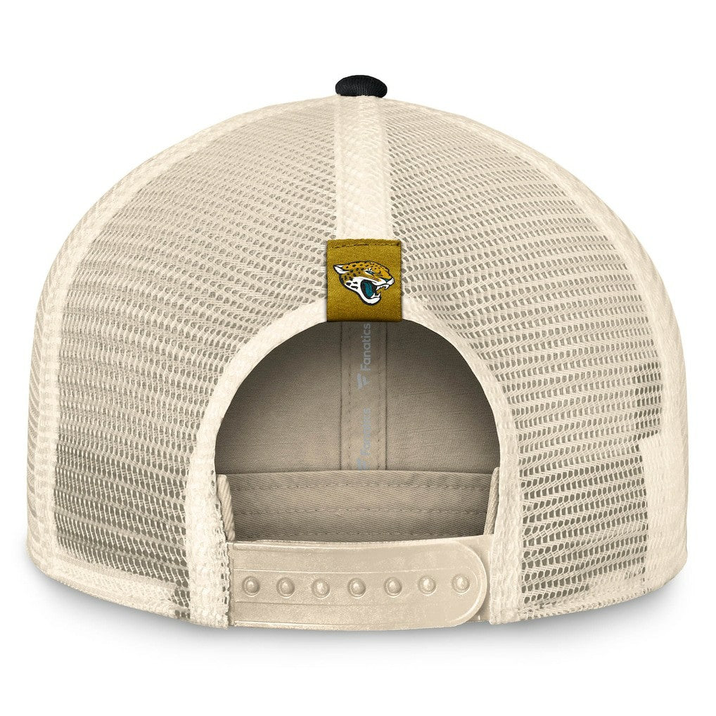 Jacksonville Jaguars Diamond Stripe Trucker Adjustable Hat - Natural/Black - Fanatics