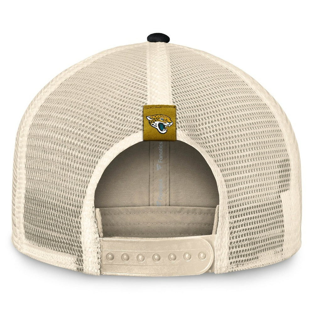 Jacksonville Jaguars Diamond Stripe Trucker Adjustable Hat - Natural/Black - Fanatics