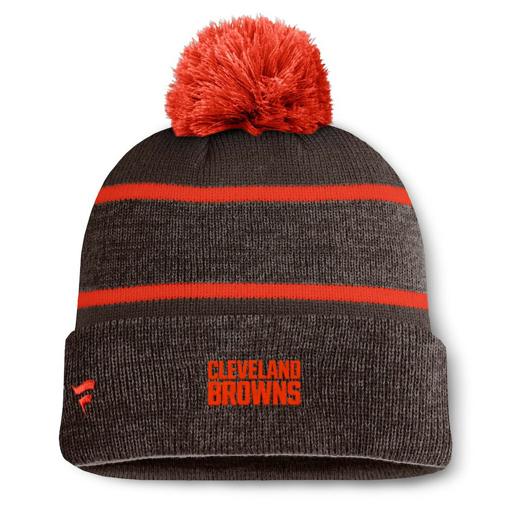 Cleveland Browns Holding Cuffed Knit Hat with Pom - Brown - Fanatics
