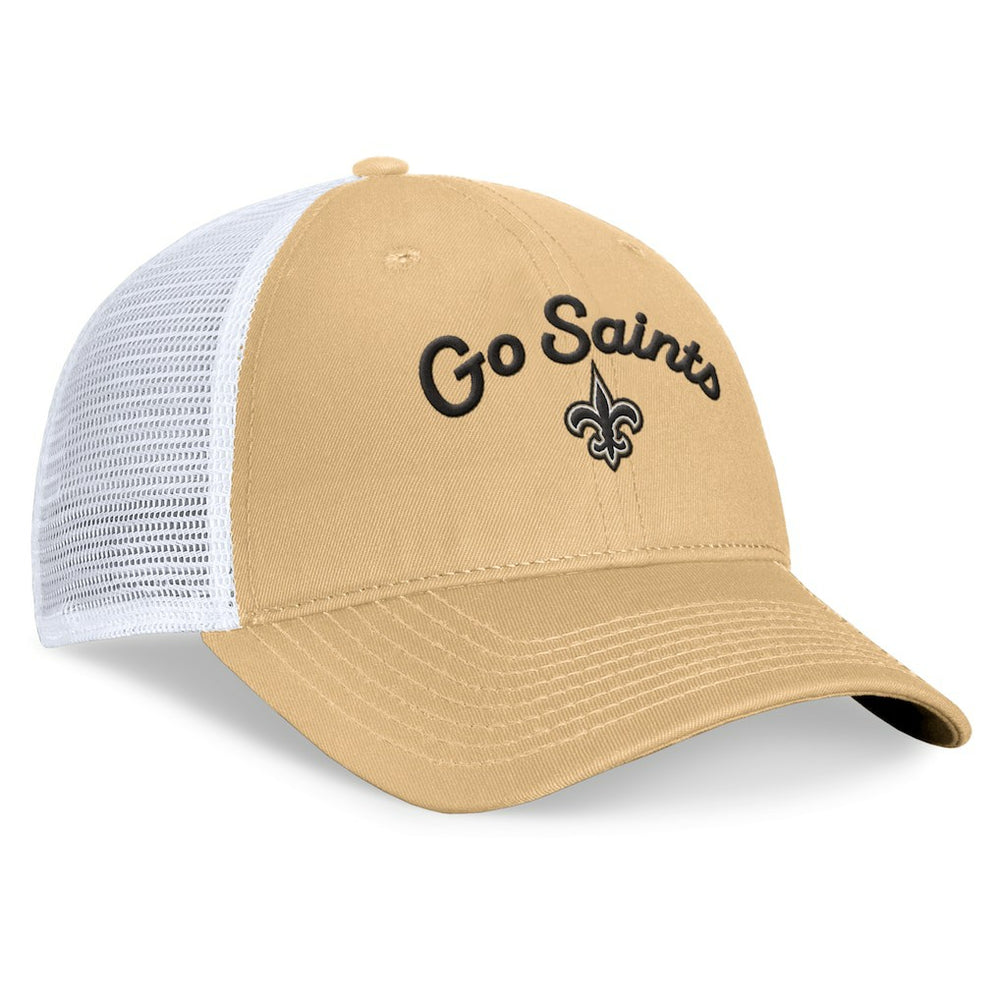New Orleans Saints Women's Slogan Trucker Adjustable Hat - Gold - Fanatics