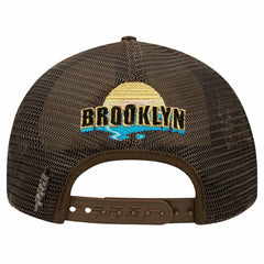 Brooklyn Nets Pro Standard Glint Sunset Snapback Hat Cream/Brown