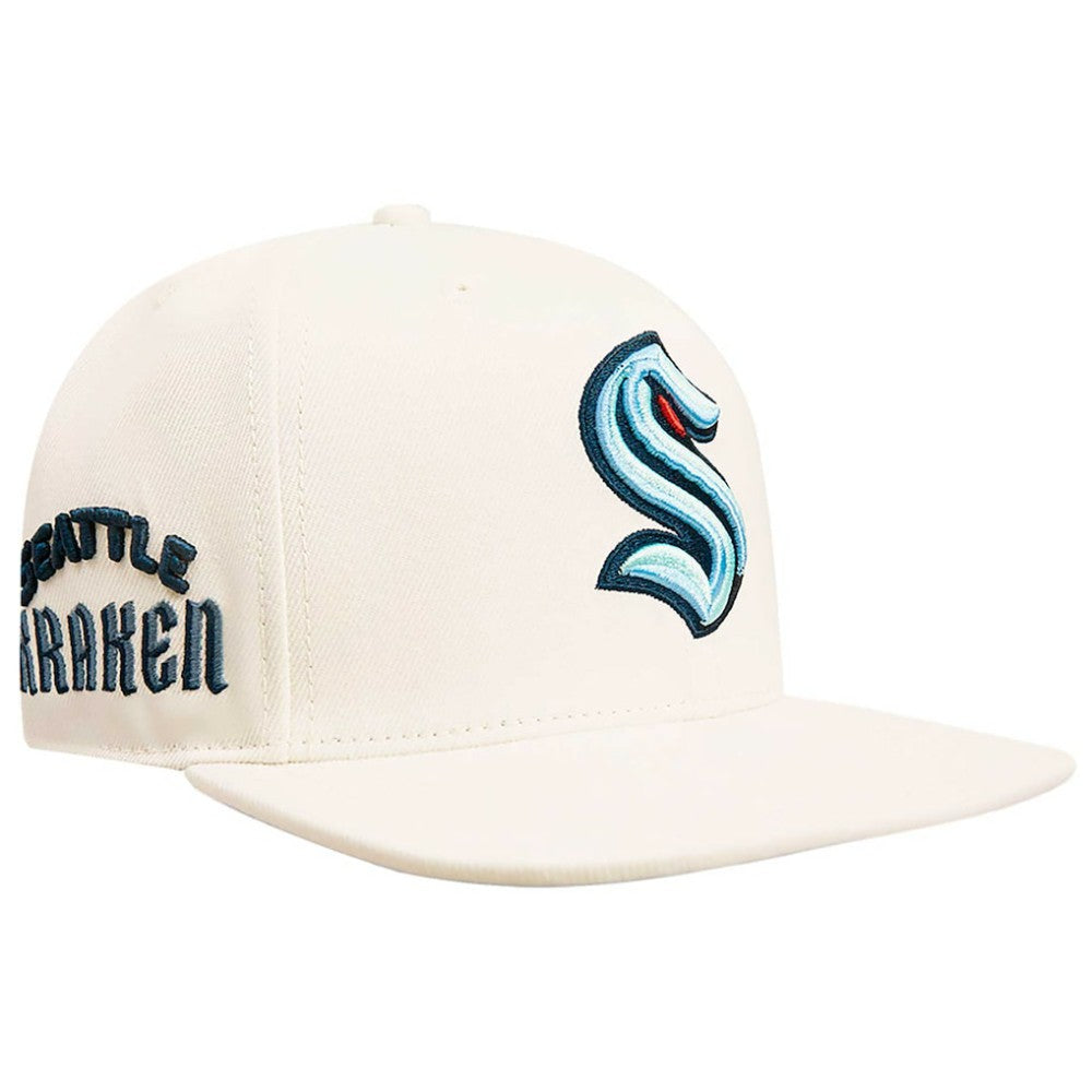 Seattle Kraken Pro Standard Retro Classic Logo Snapback Hat - Cream | NHL sale