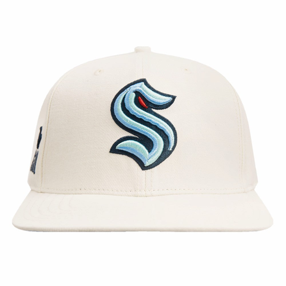 Seattle Kraken Pro Standard Retro Classic Logo Snapback Hat - Cream | NHL sale