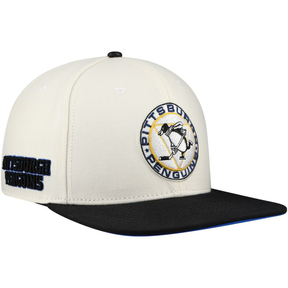 Pittsburgh Penguins Pro Standard Retro Classic Logo Snapback Hat - Cream | NHL on sale