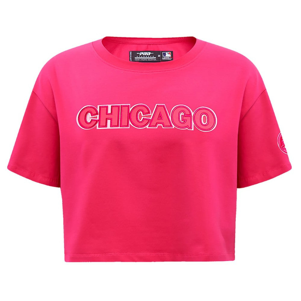 Chicago Cubs Pro Standard Women's Triple Pink Boxy Cropped T-Shirt Outlet