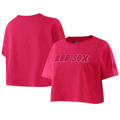 Boston Red Sox Pro Standard Women's Triple Pink Boxy Cropped T-Shirt Near Me