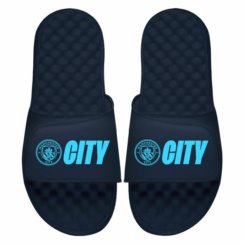 Manchester City ISlide City Logo Slide Sandals Navy