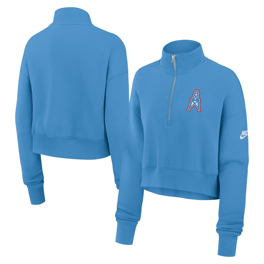 Tennessee Titans Women's Rewind Phoenix Half-Zip Sweatshirt - Light Blue - Nike